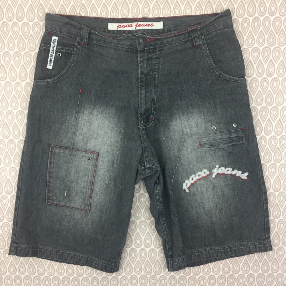 Vintage Paco Mens Gray Denim Shorts Size 34 P163